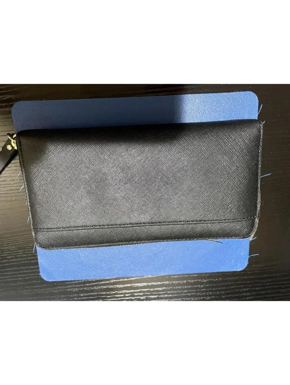 Kate Spade zip around black wallet large leather
